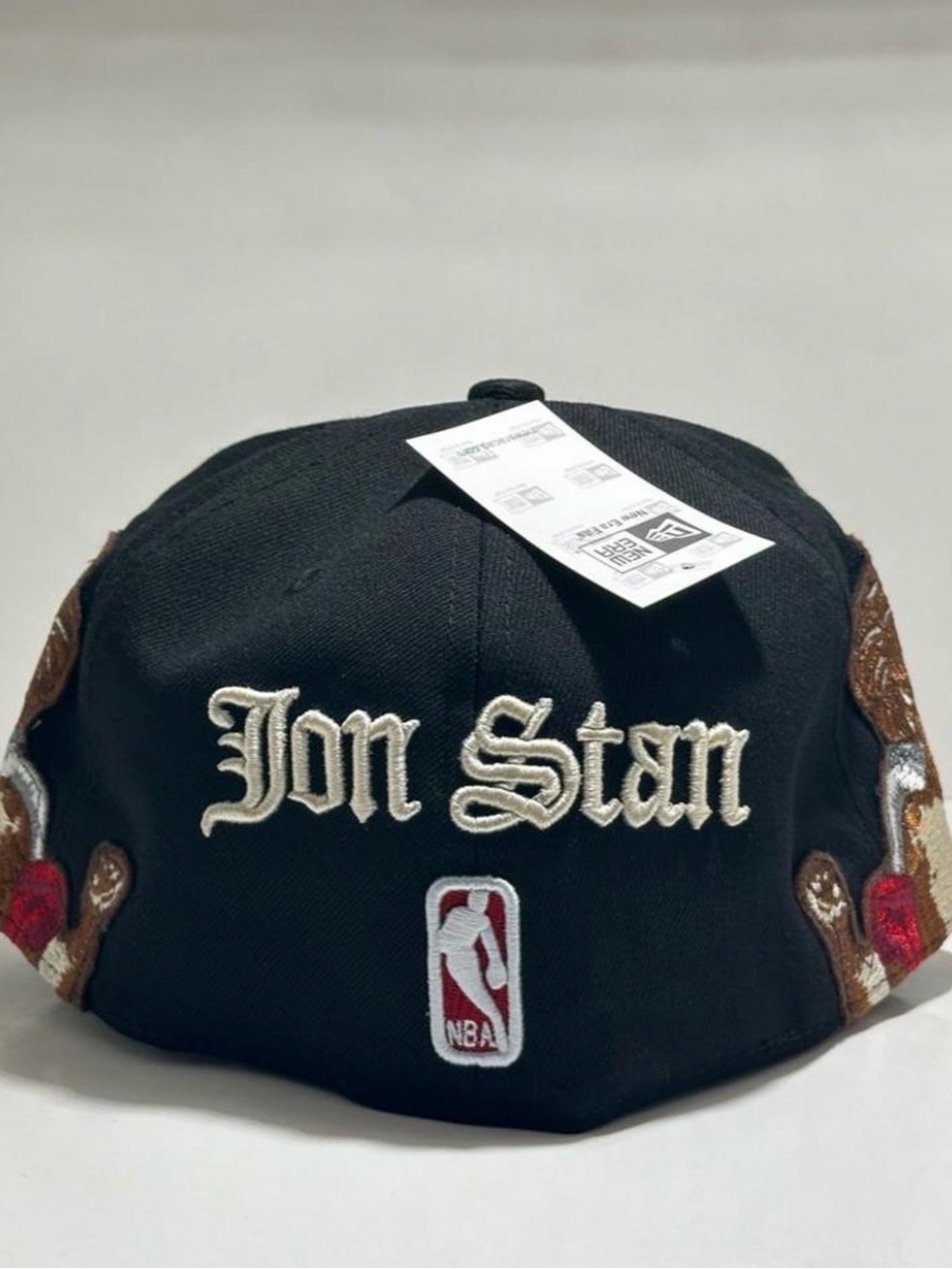Jon Stan x Chicago Bulls New Era 59FIFTY Custom Cherub Hat Black 7 1/2 NWT - Picture 7 of 8